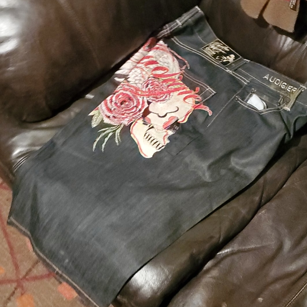 Christian Audigier jean shorts